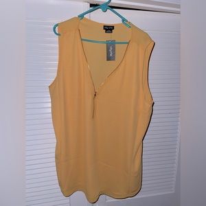 City Chic yellow blouse with gold zipper size L (20)